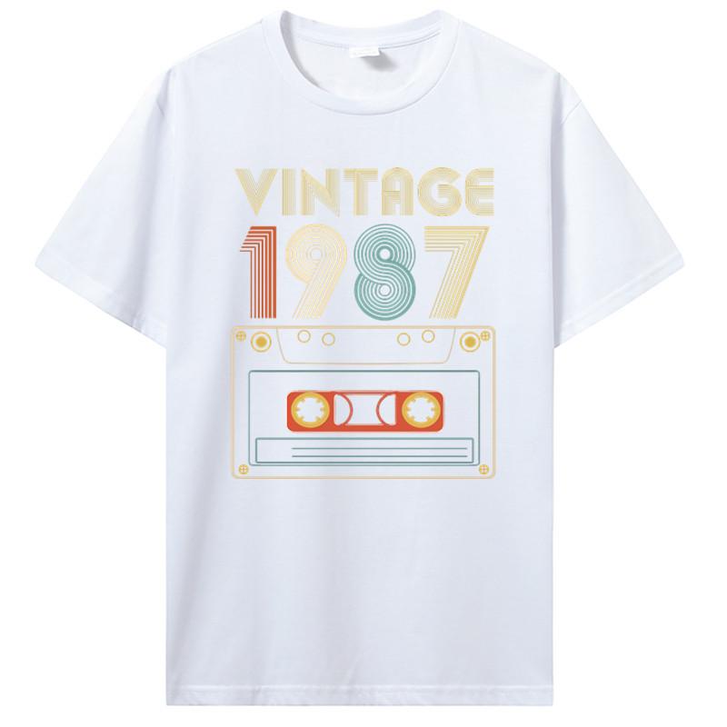 New Men T-shirt Vintage 1985 1986 1987 1988 1989 Tshirt Women T Shirt Men Cotton Tees Hip Hop Harajuku Streetwear
