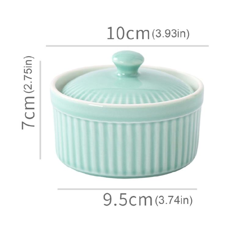 Miniature Covered Porcelain Ramekin Oven Safe Pottery Bowl For Daily Cooking And Meal Preparation