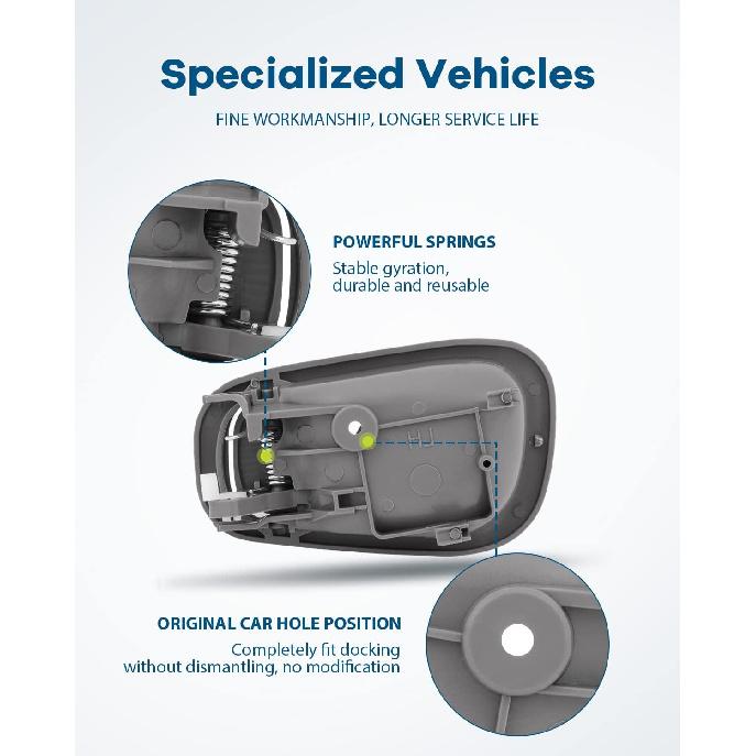 LUJUNTEC Interior Door Handles Driver Passenger Side Replacement for 1998-2002 for Toyota Corolla Texture Grey(4pcs)