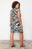 Women's Style Plus Size Black Printed Mini Knitted Dress