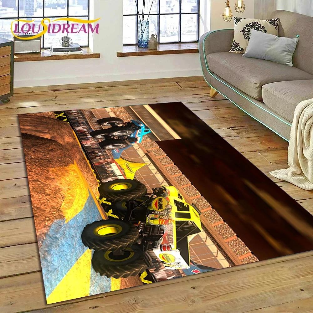 Monster Truck Monster Jam Cartoon Carpet Rug for Bedroom Living Room Home Sofa Decoration,Children Game Large Decor Floor Mat