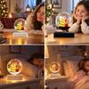 Modern Holiday Ornament for Tables Magnetic Levitating Santa Claus Tree with LED Light, Lighted Rotating Floating Christmas Glass Ball Tabletop Office