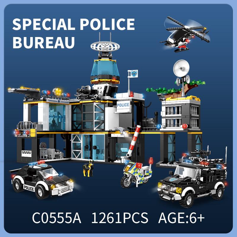 

Warma Конструктор Детская игрушка SWAT Мальчик Лоскутное полицейская машина Модель военного самолета See details below