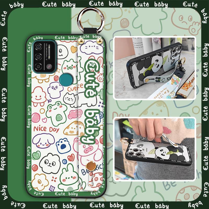 Durable Cute Phone Case For UMIDIGI A9 Back Cover Wristband Anti-knock Fashion Design Anti-dust Phone Holder Ring