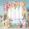 Beautiful Plant Flower Shower Curtain Eucalyptus Leaf Cherry Blossom Scenery Cat Butterfly Polyester Bath Curtain Bathroom Decor