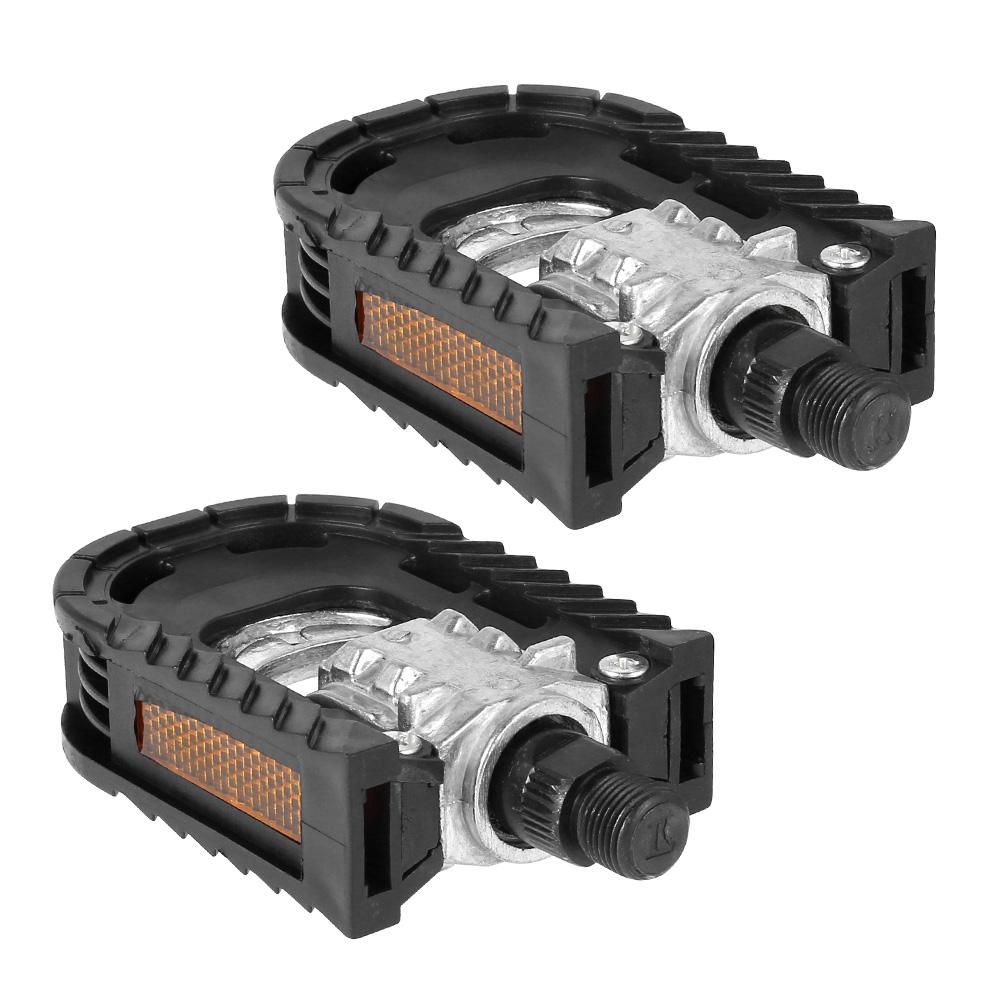 1Pair Aluminum Alloy Mountain Bike Pedals Labor-saving With Safety Reflective Sheet Folding Pedal Bike Cycling Replacement Parts