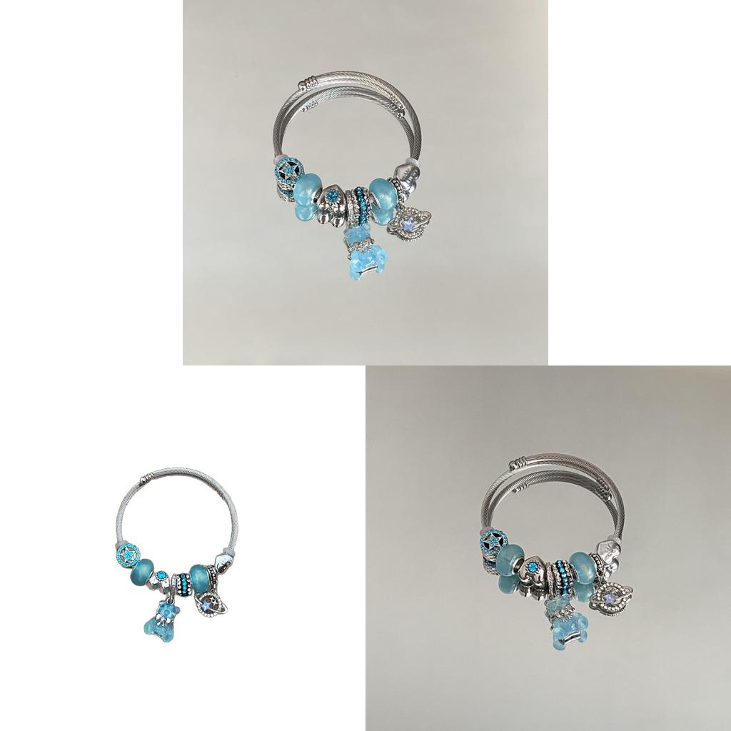 Bear Charm Bracelet With Electroplated Finish For Fashionable Women