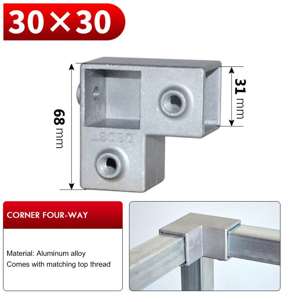 Connector Accessories Square Tube Aluminum Alloy Pipe Fixed Joint Rack Three-way Square