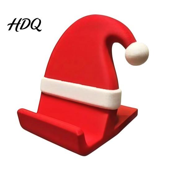 Compact Desktop Organizer 3D Printed Santa Hat Phone Stand Christmas Desk Holder for Holiday Theme Office Supplies Phone Creative Sturdy Cell Dock,