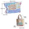 Colorful Stripes Corduroy Cosmetic Bag Portable Travel Toiletry Bag Skincare Sundries Aesthetic Makeup Storage Bag,A-DH