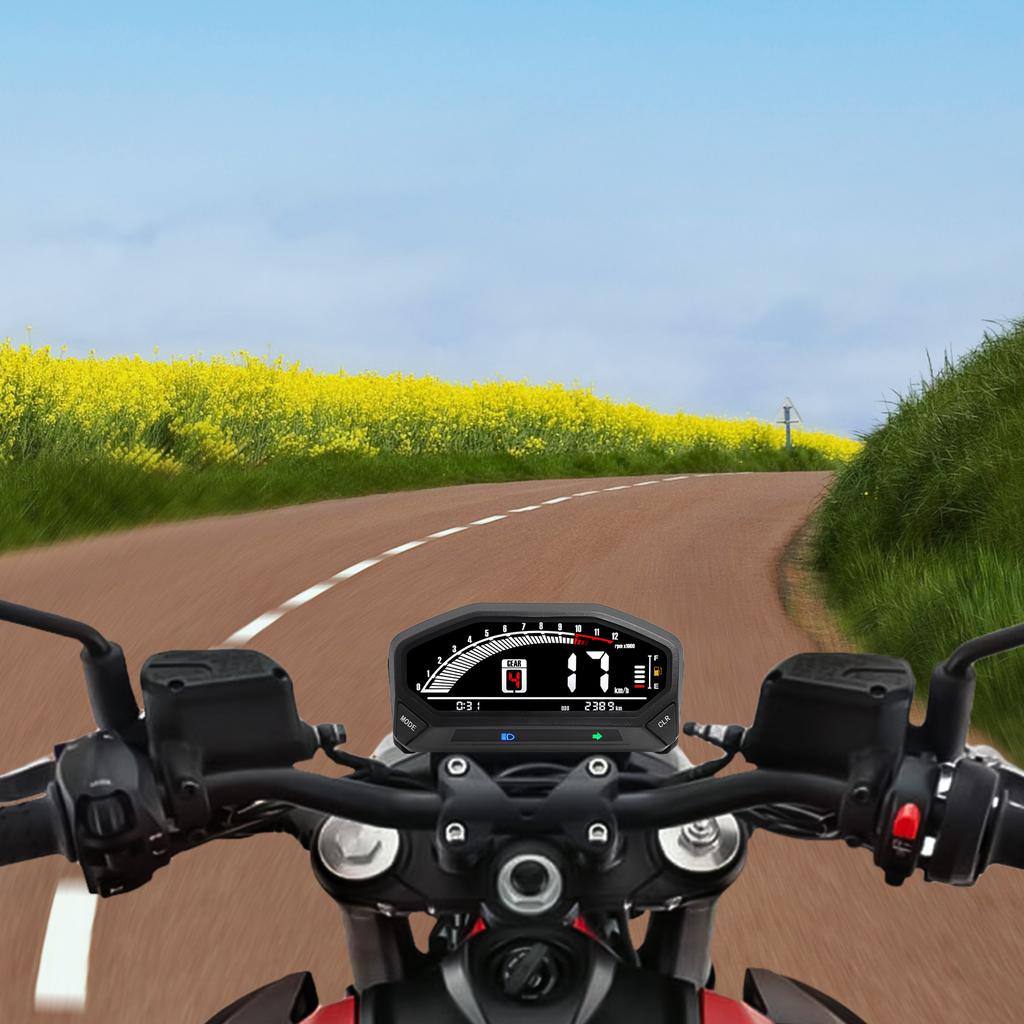 2025 New LED Adjustable Speedometer 10000 RPM Display Speedometer Odemeter Tachometer Gaugr Moto Dashboard for 1 2 4 Cylinder