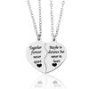 2 Pcs/Set Stainless Steel Pinky Promise Charm Heart Matching Necklaces For Couples Sisters Friends Gifts