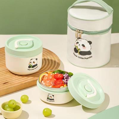 Cutie de prânz izolată portabilă, cu bento Kawaii, cu tacâmuri și recipient izolat pentru alimente, potrivită pentru picnicuri la școli, birouri
