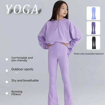 Sınır Ötesi Kız Çocuk Yüksek Bel Bol Paça Yoga & Spor Fitness Pantolonu