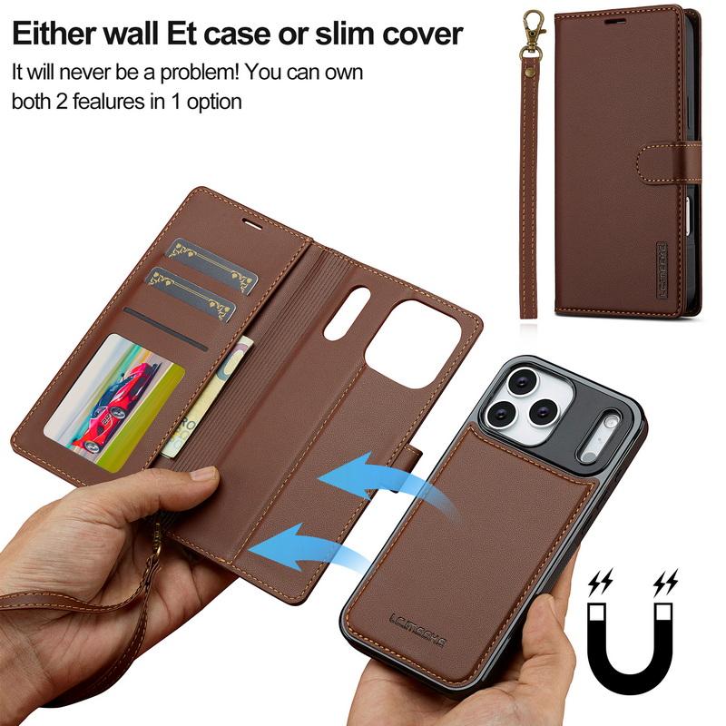 Magnetic Flip Wallet Case For iPhone 17 Pro Max iPhone 16 15 14 13 Pro Max 12 11 Air Luxury PU Leather Card Slots Phone Holder Cover