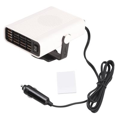 Car Heater 360 Degree Rotating Quick Heating Portable Cigarette Lighter Defogger Defroster for Truck 24V White