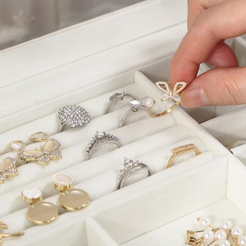Leather Jewelry Box Luxury Exquisite 3 Layer Modern Drawer Style Jewelry Box Multifunctional Creative Display Miniature Ornaments Packaging Supplies
