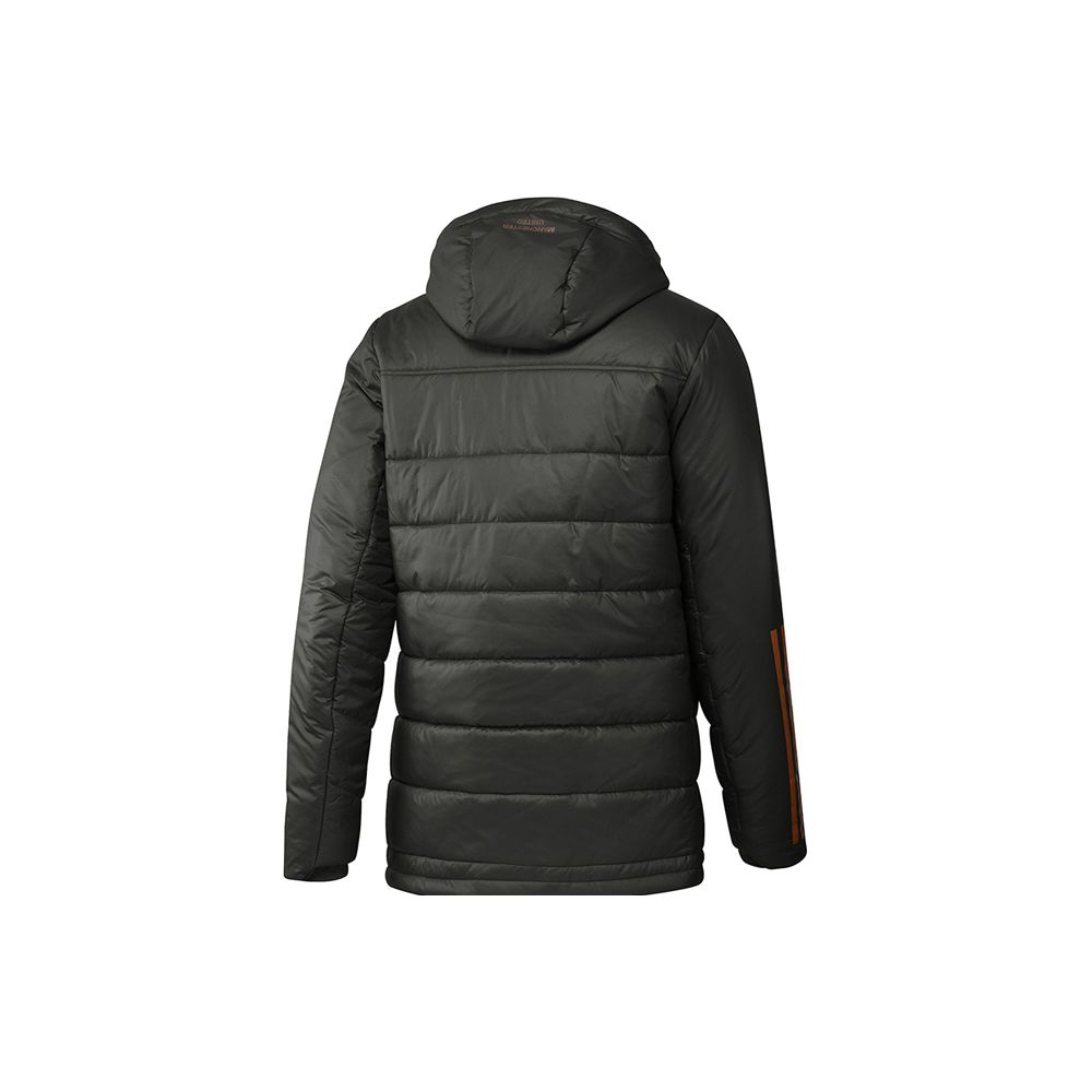adidas Mufc Outdoor Sports Hooded Cotton Jacket Winter Men Jacket Military-Green FR3682
