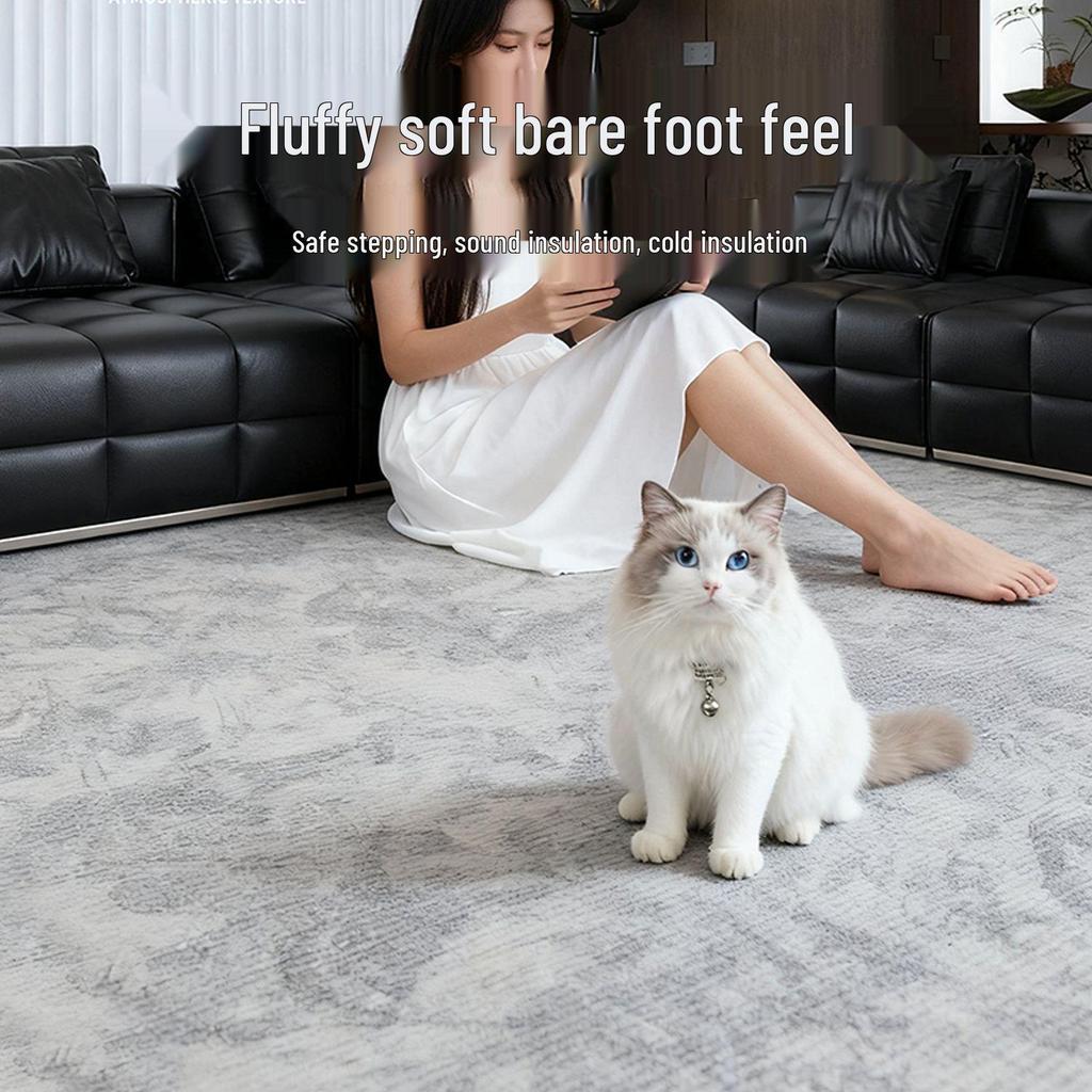 2026 French Vintage Style Luxury Light Living Room Rug - Wash-Free, Wipeable, Formaldehyde-Free, Short Pile Floor Mat