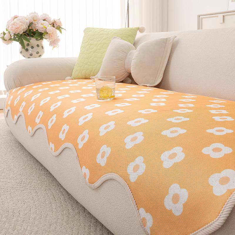 Small Fresh And Cool Special-Shaped Ice Silk Sofa Cushion  Summer New Mat Ice Silk Mat Light Luxury Seat Cushion Cover Cloth