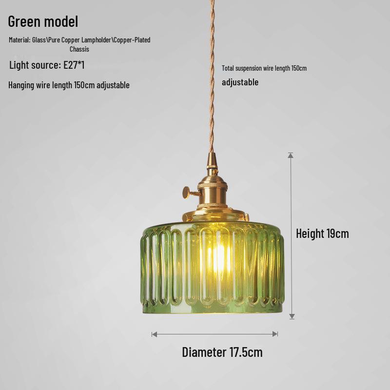 Nordic Retro Brass Glass Pendant Light - Ideal for Bar, Restaurant, Bedside, or Cafe.