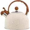 Stainless Steel Singing Tea Kettle | HeatResistant WoodGrain Handle, with Whistling