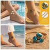 3D Charm Flower Pendant Anklet Adjustable Beach Anklet Elegant Foot Chain Jewelry for Summer Beach