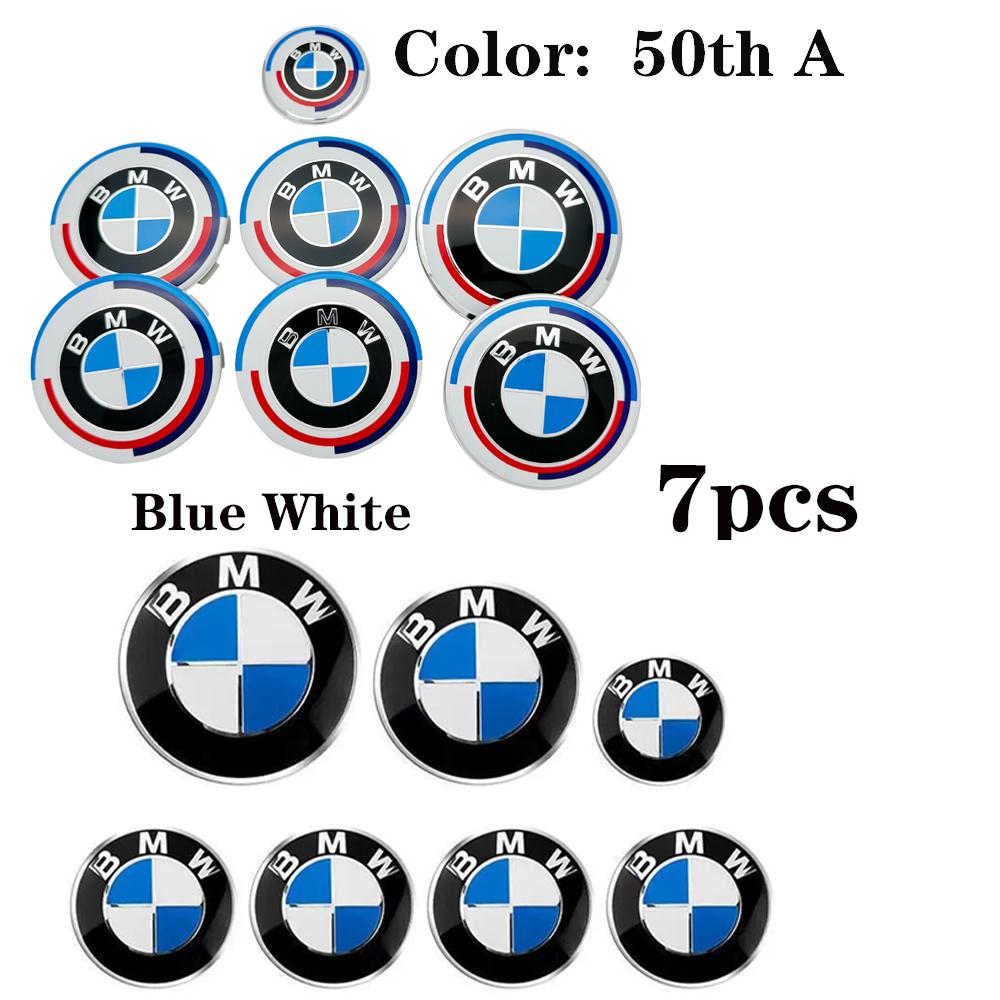 vtdfs3 7PCS ABS Car Hood Front Rear Trunk Emblem Badge For mini BMW 50th Anniversary E60 E93 E87 G01 G20 X3 X5 F30 F20 E36 E46 E53 E90