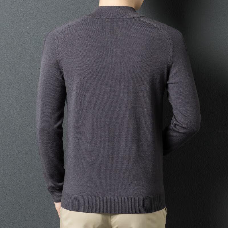 

FengXun Men s Solid Color Mock Neck Zipper Knit Sweater 190