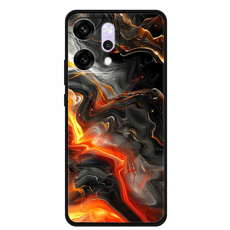 Funda de Dibujos Animados Para OPPO Reno 14 Pro Funda de Teléfono Suave de Silicona Para OPPO Reno14Pro Negra TPU Protectora Carcasa Trasera Mármol Para