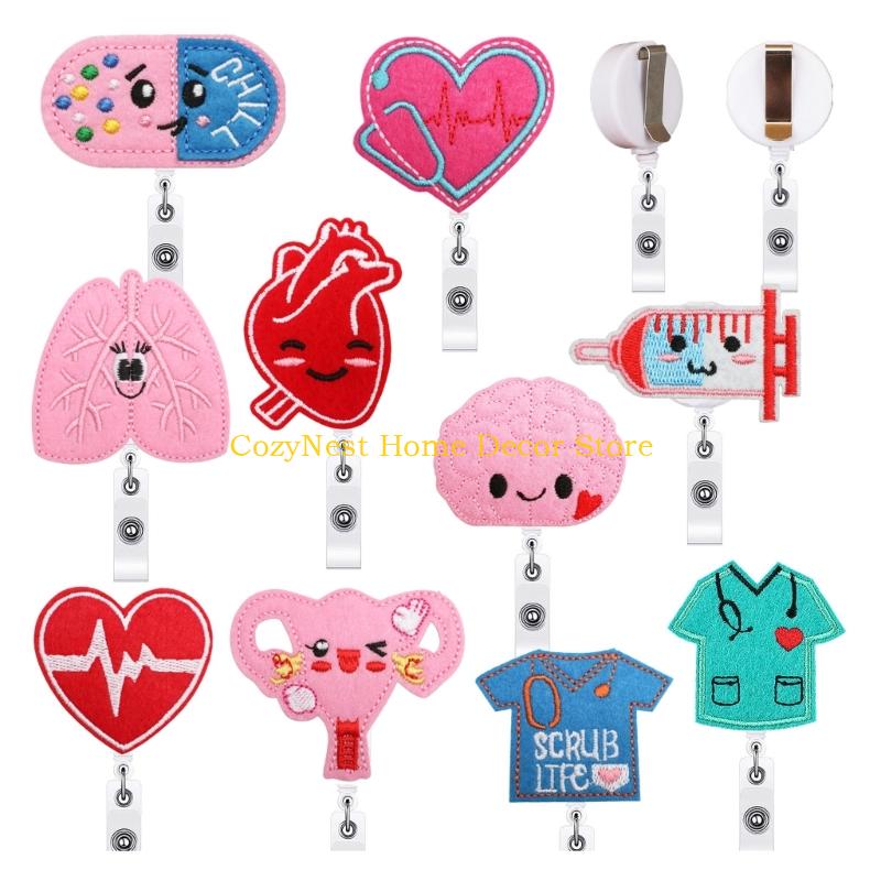 92MF Nurse Badges Reel Durable ABS Construction Healthcare Worker Accessory