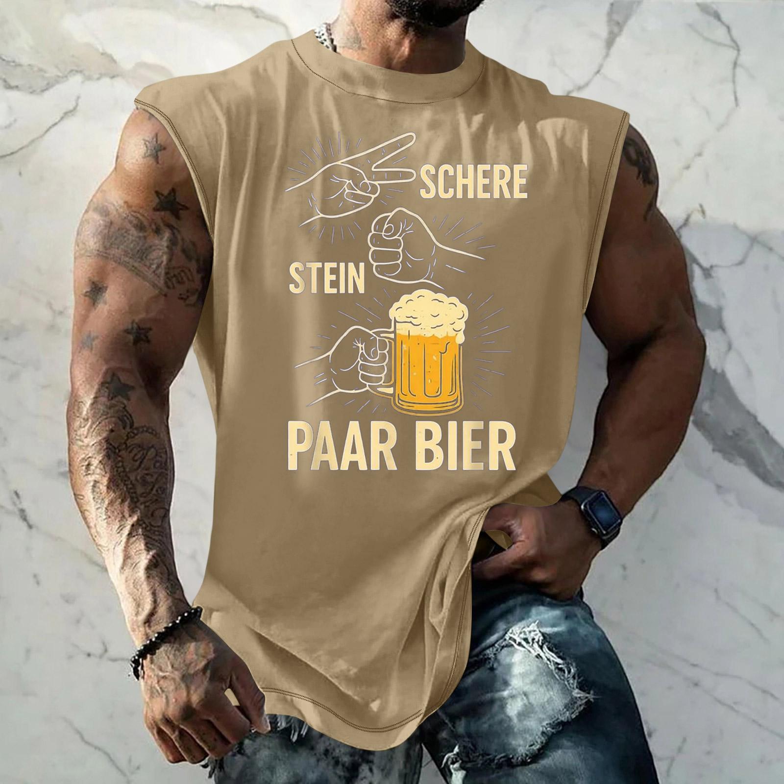 

Men Sleeveless Tank Top Loose Fit Casual Streetwear Printed Graphic Muscle Tee Summer Workout Gym Shirt XL жовтий