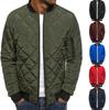 Herren Baseballjacke Mantel Langarm Bomberjacke Outdoor Rautenmuster Gefütterte Jacke Übergröße