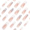 French White Edge Ultra-Long Nails with Rhinestones - European & American Style Manicure Tips