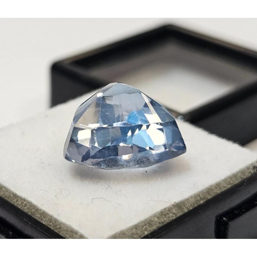 12+ Ct Blue Color Aquamarine Trillion Cut Beautiful Certified Loose Gemstone