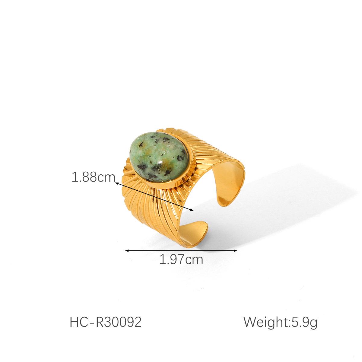 

Французское ретро кольцо из натурального камня из нержавеющей стали - Женское роскошное модное украшение из титановой стали