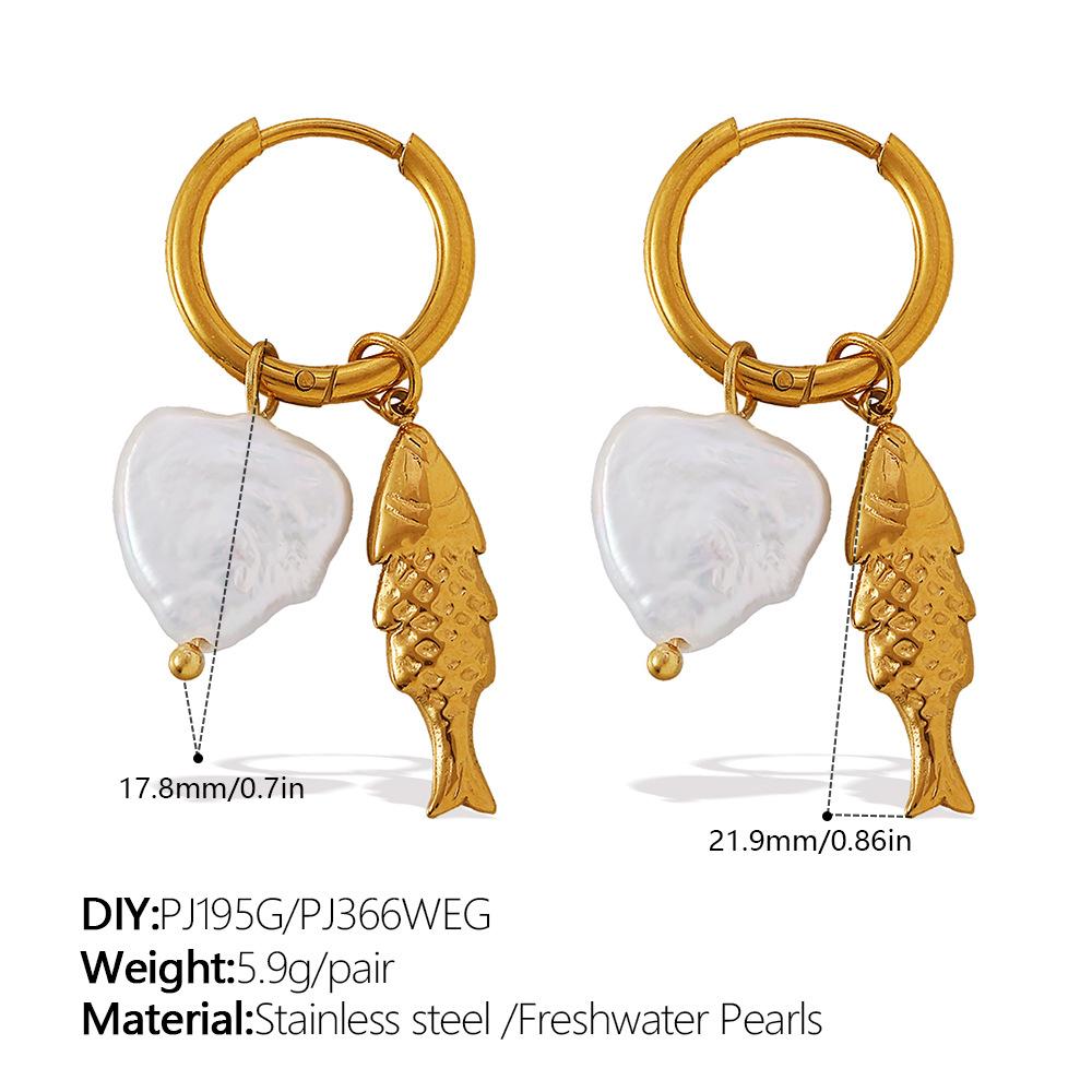 Fashion Multi-Element Diy Earrings Stainless Steel Gold-Plated Light Luxury High-End Earrings Jewelry Women