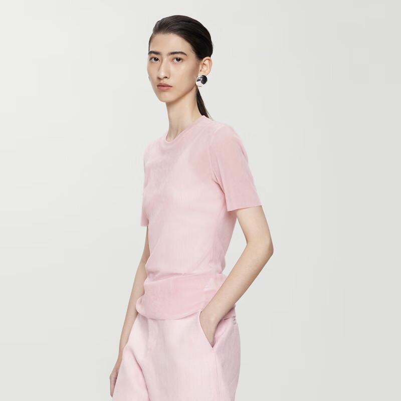 JNBY Women s Velvet-Feel Slim-Fit Short-Sleeve T-Shirt L