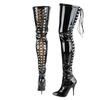 13cm High Heel Patent Leather Over-the-Knee Boots