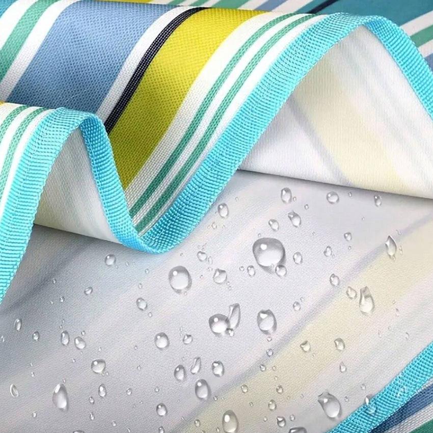 SandProof Beach Blanket  Outdoor Picnic Mat with Striped Design, Machine Washable, Ideal for Camping, Hiking & Festivals, Picnic Blanket