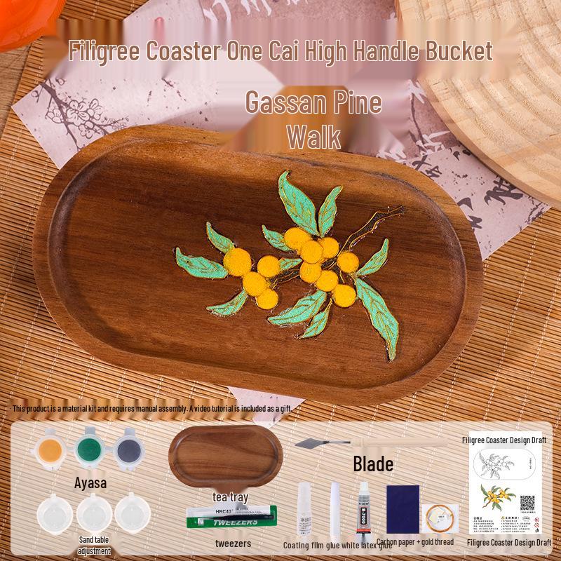 Children's Day Cloisonné Enamel Coaster DIY Kit - Chinese Style Tea Mat for Parent-Child Activities