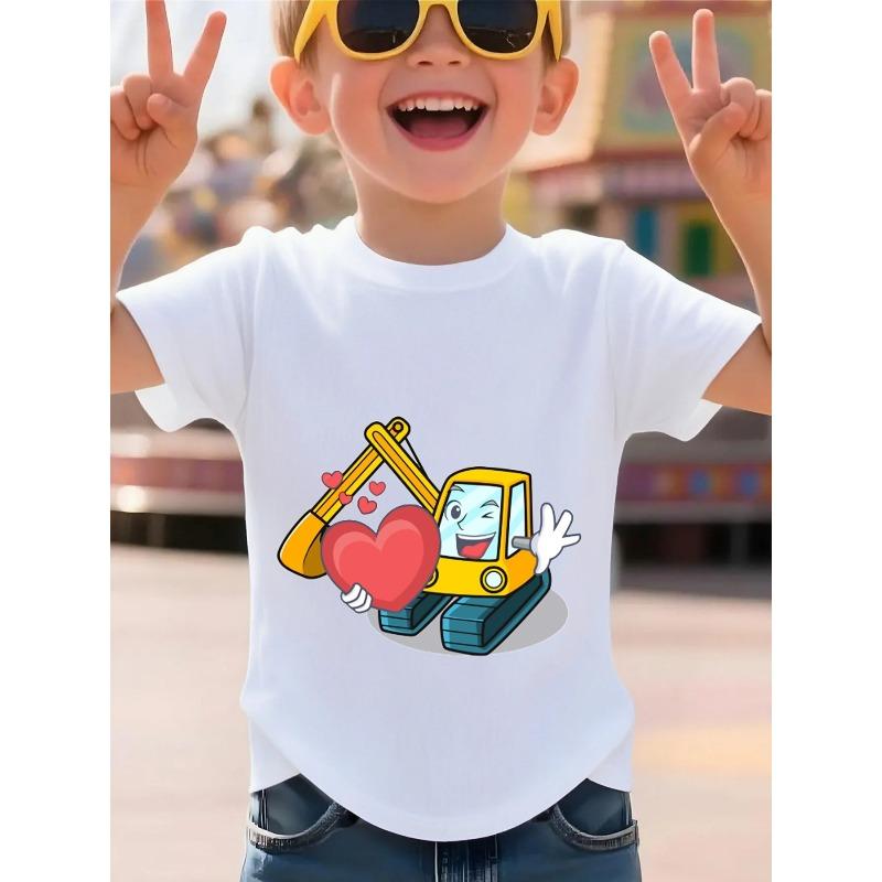 European Sizes Little Boys Short Sleeve T-Shirt Soft & Comfortable Everyday Top, Suitable for Home, Outdoor, and Sports Activities,