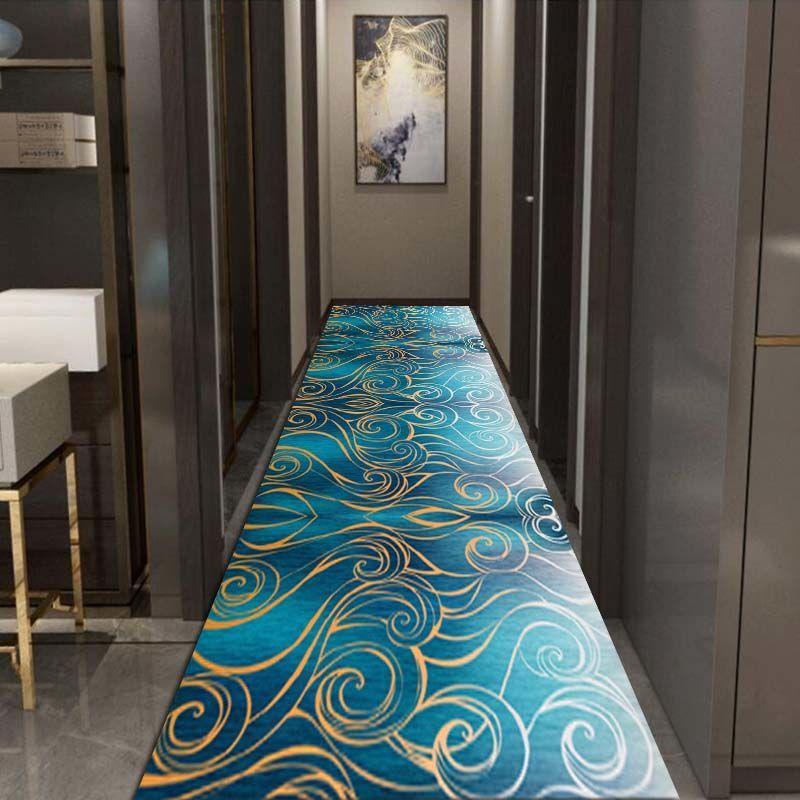 Modern Geometric Hotel Hallway Carpet Home Corridor Long Rug Soft Stair Carpet Entrance Floor Mat Non-Slip Base Runner Rug