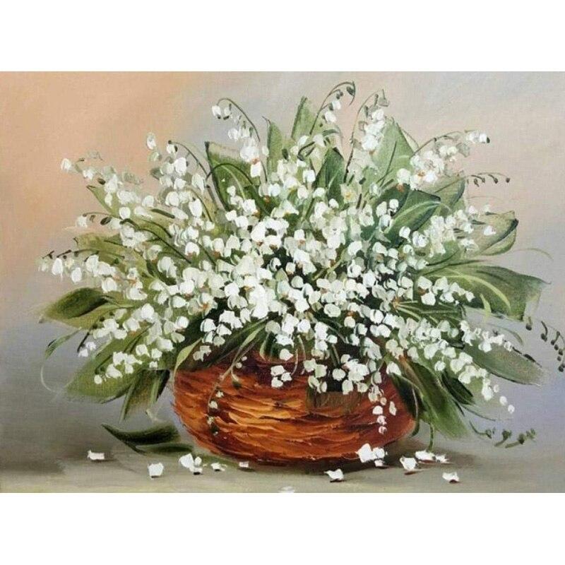 5D DIY Diamantmaleri Daisy Diamantbroderi Blomsterlandskap Korssting Hel Rund Drill Hjemmeinnredning Manuell Kunstgave