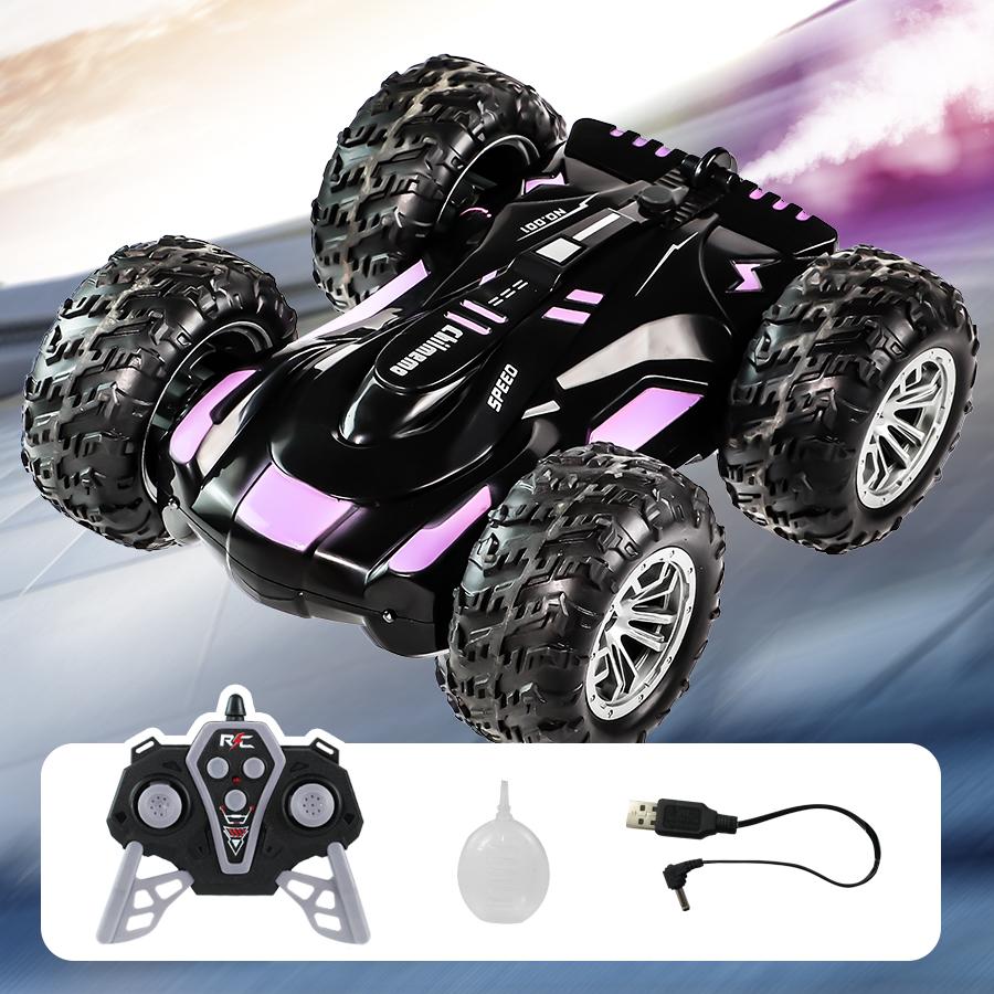 RC Spray Car 2.4G Double-sided Stunt with Lights Children's Toys Direct Charging Compatible External Charging
