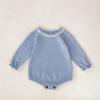 2025 Fall Infant Girl Cotton Lace Collar Long Sleeve Knitted Romper Bodysuit