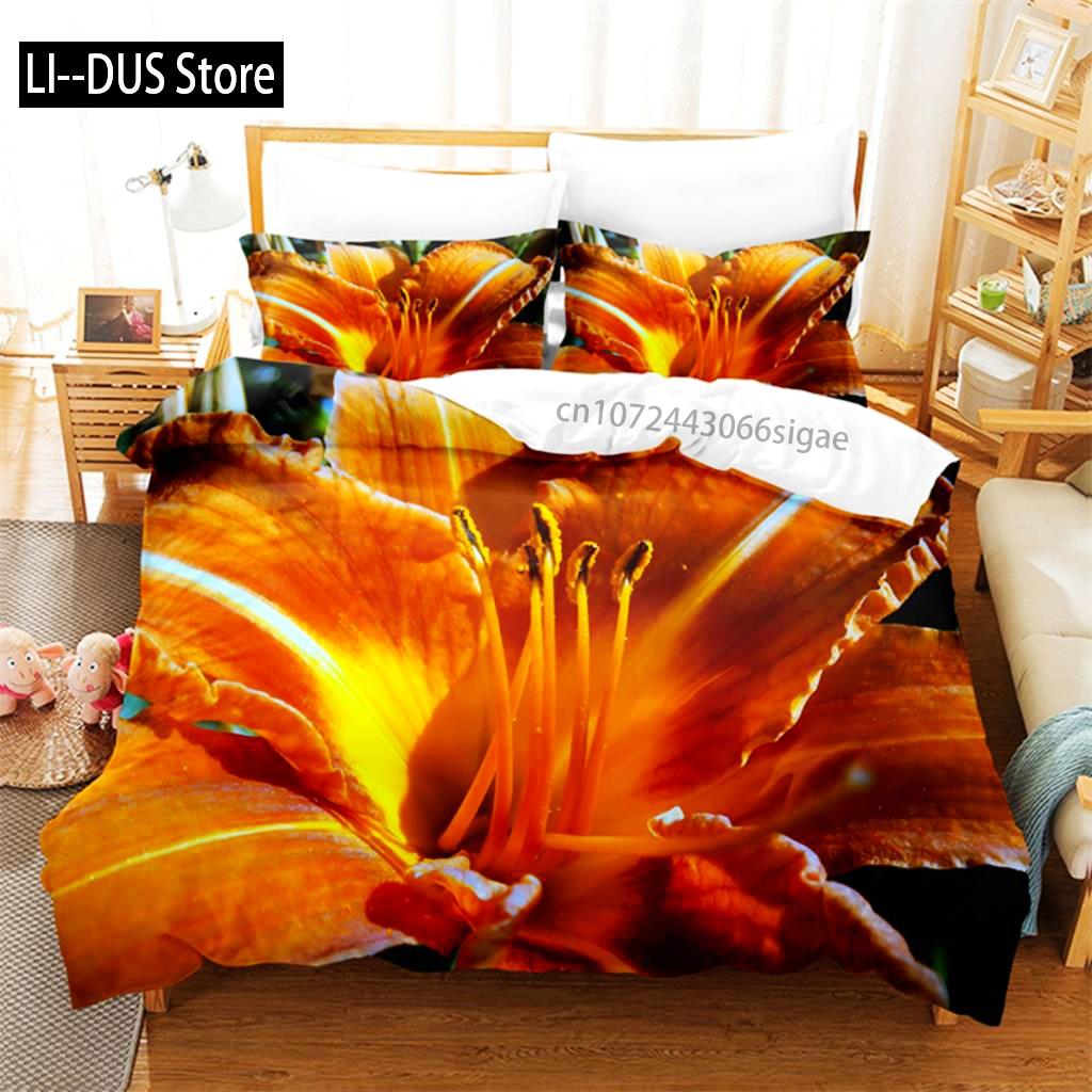 Yellow Flowers Queen Bedding Set Duvet Cover Set Bedding Digital Printing King Size Duvet Cover Set Bedding Set