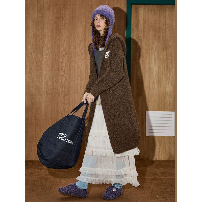 Coolhut2025 Autum Women's Fashionable Street Style High-End Versatile Women's Knitted Cardigan Jacket