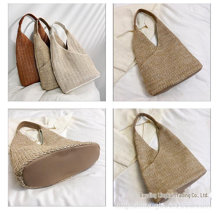 2024 Straw Woven Women's Fashion Underarm Handbag & Shoulder Bag