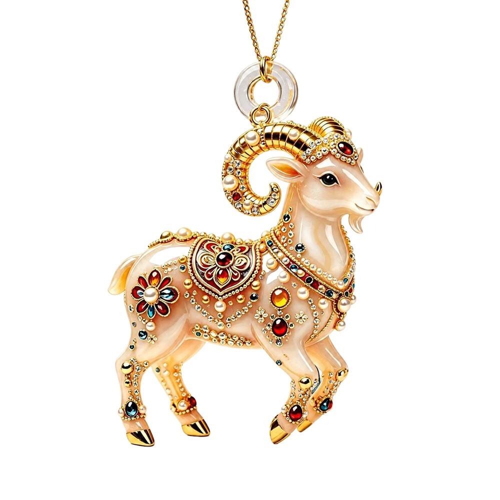 Acrylic Goat Hanging Ornament 2D Flat Animal Hanging Decoration Goat Pendant  Shop Window Display